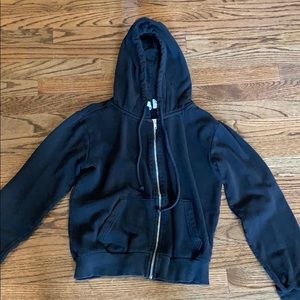 Black hooded sweatshirt zip up hoodie